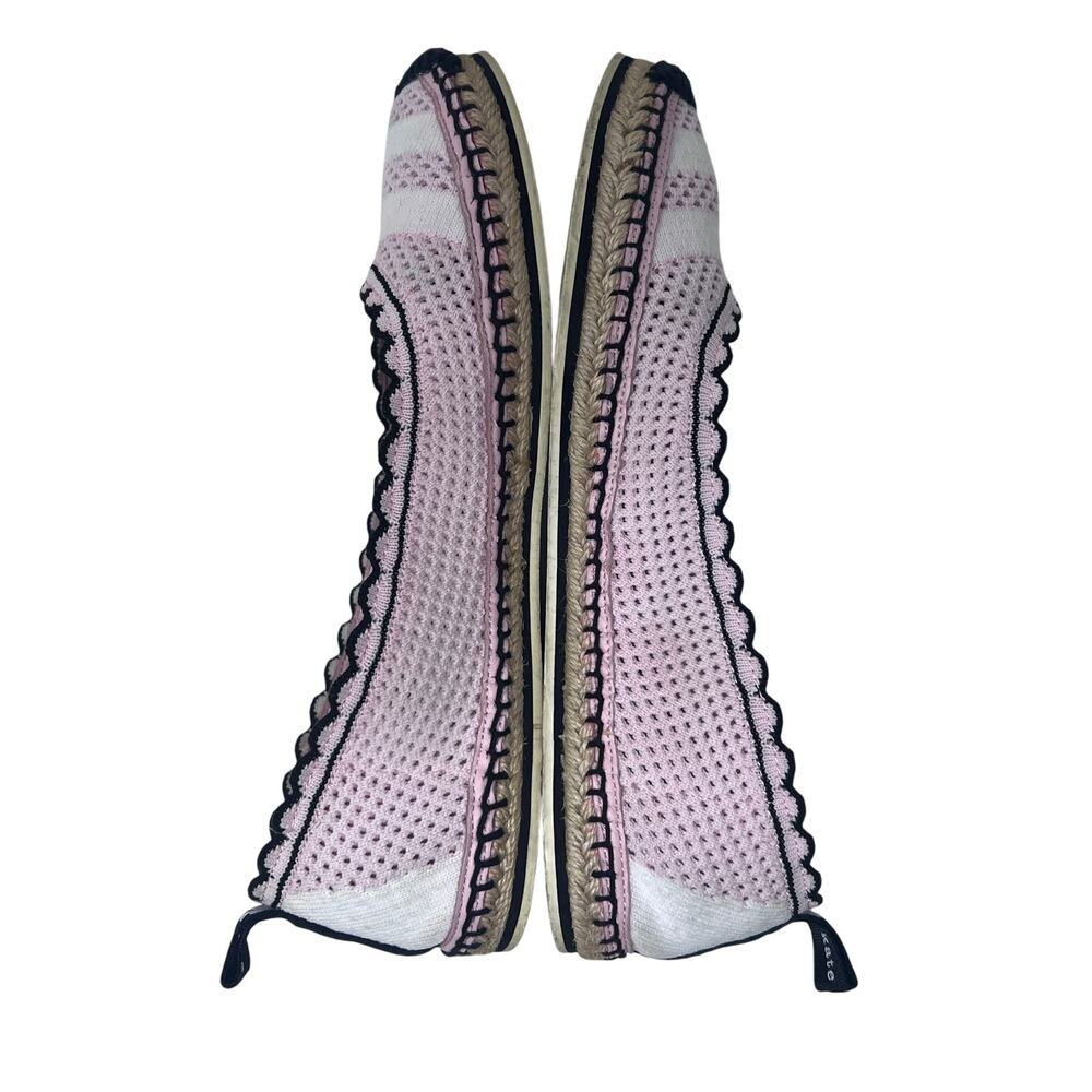 Kate Spade Espadrille Flat Womens 8.5 Knottingham Pink White Stripe Knit - Picture 8 of 10
